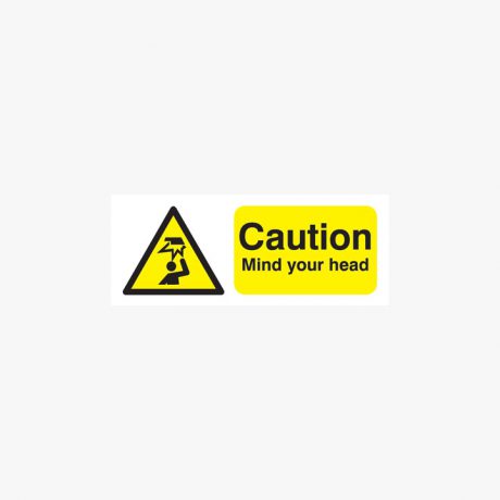 Caution Mind Your Head Plastic Signs 250mm x 100mm
