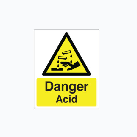 Danger Acid Self Adhesive Plastic Signs 300 x 400 mm