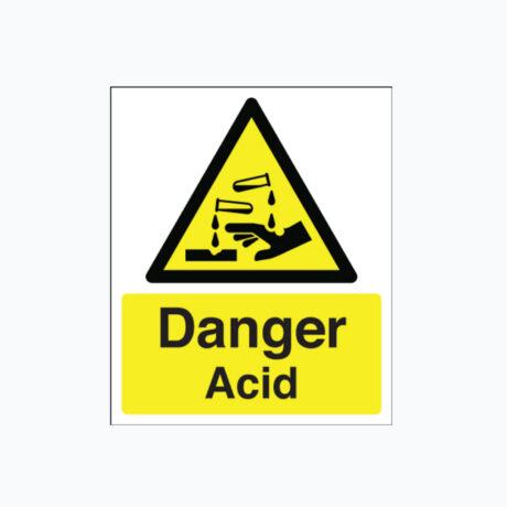 Danger Battery Acid Plastic Signs 200 x 250 mm