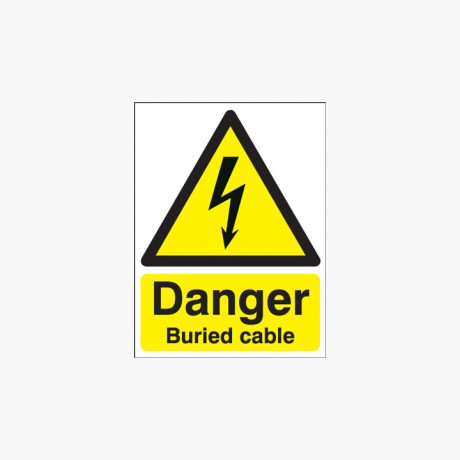 Danger Buried Cable Plastic Signs 75 mm x 100 mm
