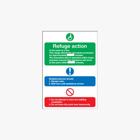 Evacuation For Disabled People Self Adhesive Plastic Signs 250 mm x 300 mm