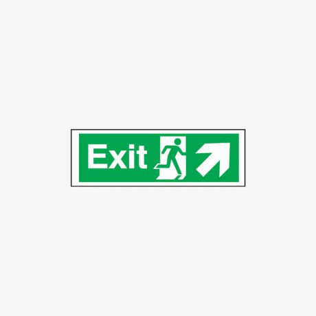 Exit Arrow Diagonal Up Right Self Adhesive Plastic 450x150mm Signs