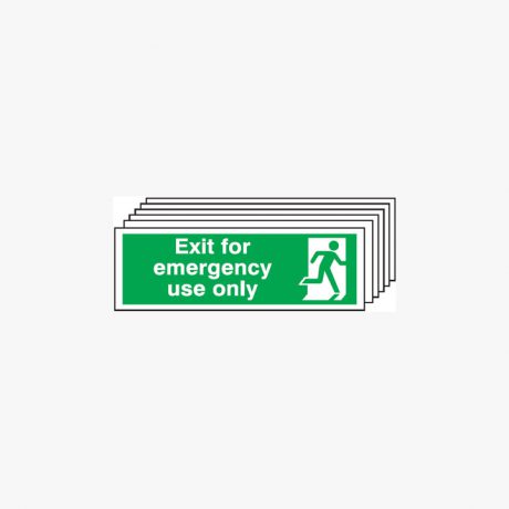 Exit For Emergency Use Only Multipack 6 Plastic 450x150mm Signs