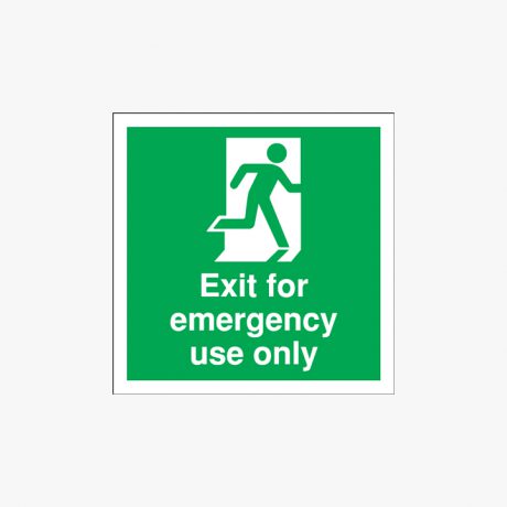 Exit For Emergency Use Only Self Adhesive Plastic 150x150mm Signs