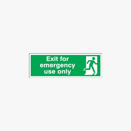 Exit For Emergency Use Only Plastic Signs 250 mm x 100 mm
