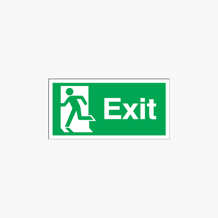 Exit (Running Man Symbol) Self Adhesive Plastic 600x300mm Signs