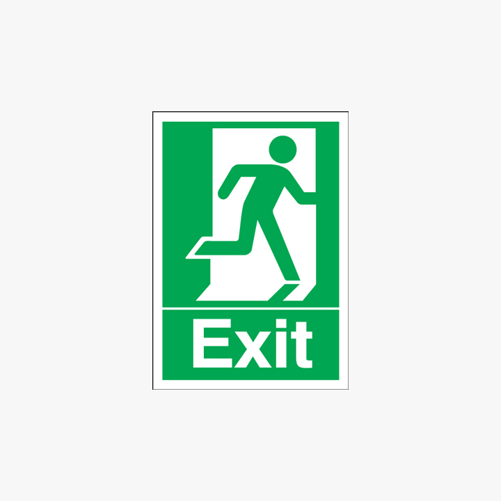 A1 Exit Running Man Right Self Adhesive Plastic Signs