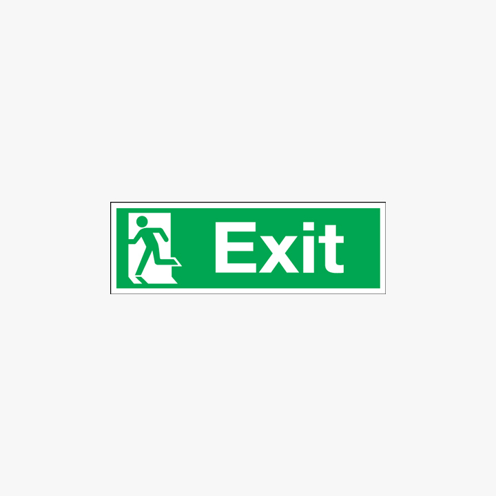 Exit (Symbol On Left) Plastic 450x150mm Signs