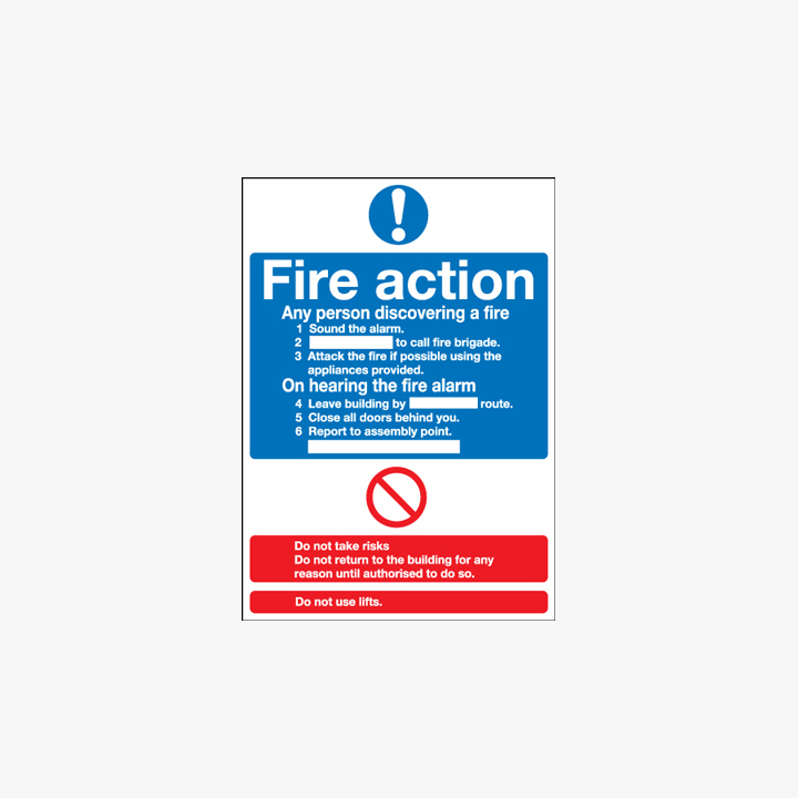 600x450mm Fire Action (Standard) Signs
