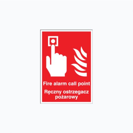 Fire Alarm Call Point Reczny Ostrzega Sign A3
