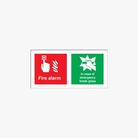 Fire Alarm In Case Of Emergency Self Adhesive Plastic Signs 200 mm x 100 mm