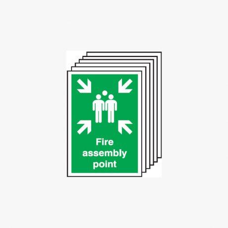 Fire Assembly Point Multipack 6 Plastic 250x300mm Signs