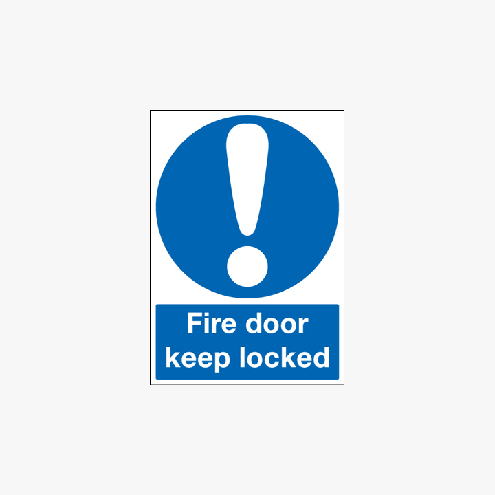 Fire Door Keep Locked Plastic 75x100mmm Signs