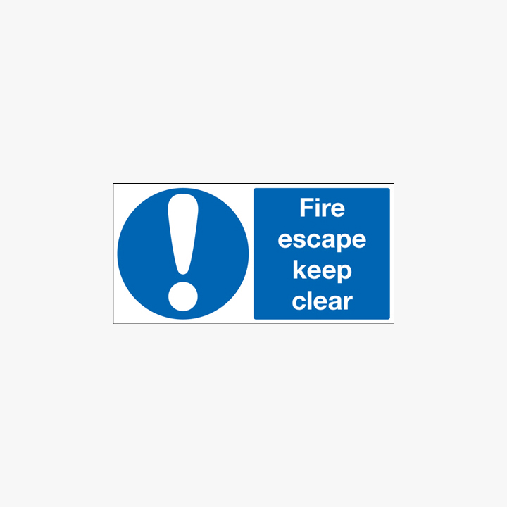 Night Glow Luminescent Fire Escape Keep Clear Plastic Signs 250 mm x 100 mm