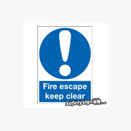 Fire Escape Keep Clear Signage