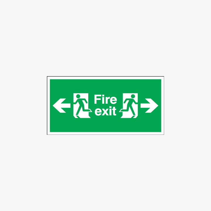 Fire Exit Arrow Left Right Self Adhesive Plastic 600x300mm Signs