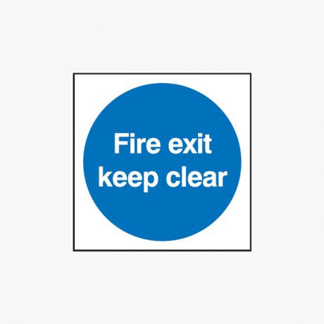 Fire Exit Keep Clear Self Adhesive Plastic Signs 150 mm x 150 mm