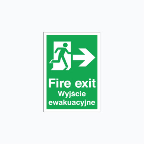 Fire Exit (Polish) Running Man Right SA Signs A4