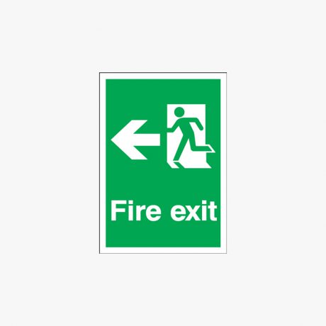 Fire Exit Running Man Arrow Left Self Adhesive Plastic A1 Signs