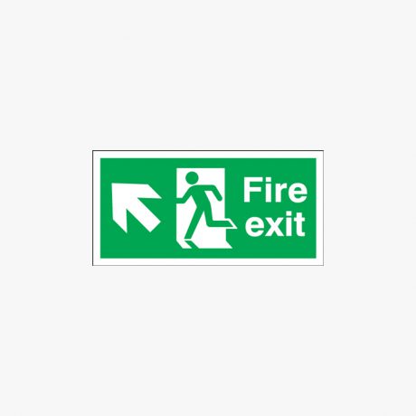 300x600mm Night Glow Luminescent Fire Exit Run Man Arrow Up Left Plastic Signs