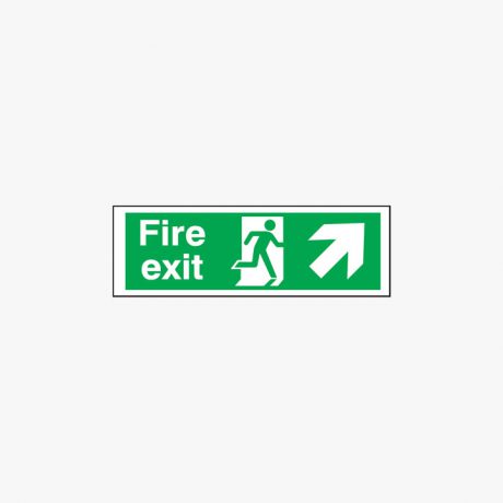 Fire Exit Running Man Arrow Up Right Plastic 600x300mm Signs