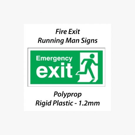 Fire Exit Running Man Signs Polyprop Rigid Plastic - 1.2mm