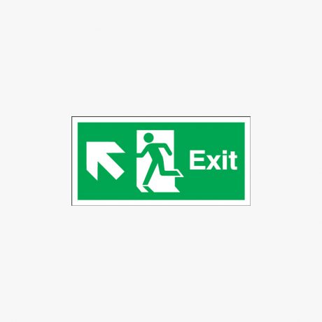 Fire Exit Running Man Up Left Signs