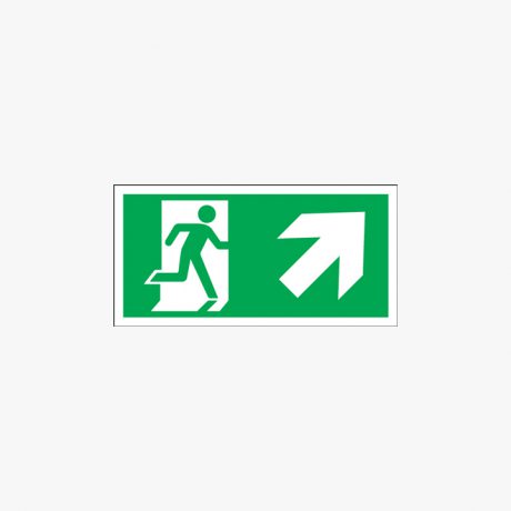 Fire Exit Running Man Up Right Signs