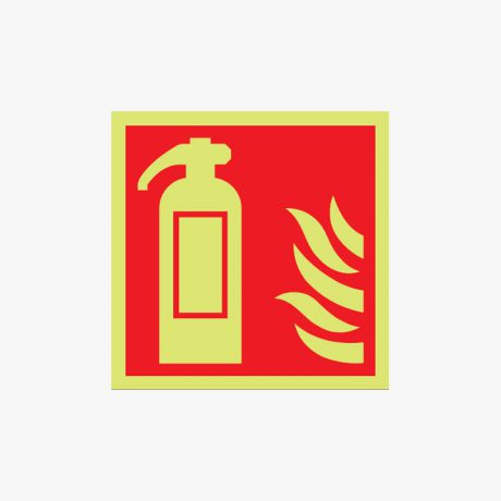 Fire Extinguisher Symbol Night Glow Plastic 200x200mm Signs
