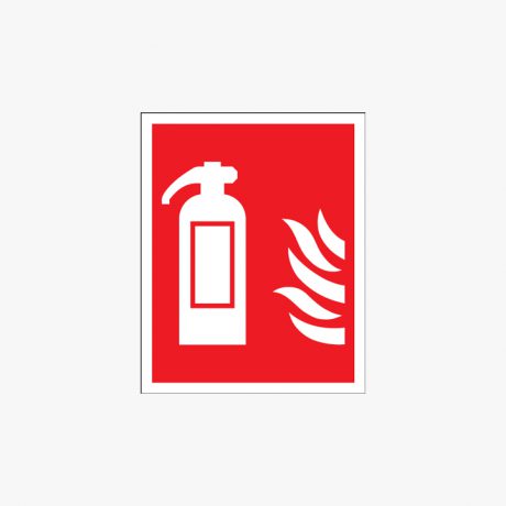 Fire Extinguisher Symbol & Flame Self Adhesive Plastic 280x90mm Signs