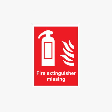 Fire Extinguisher Symbol & Flame Self Adhesive Plastic 400x300mm Signs