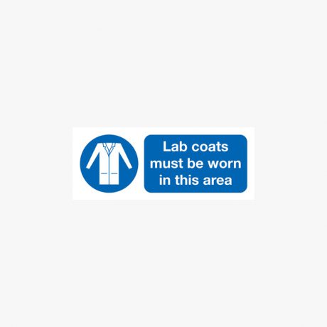 Lab Coats Must Be Worn In This Plastic Signs 250 mm x 100 mm