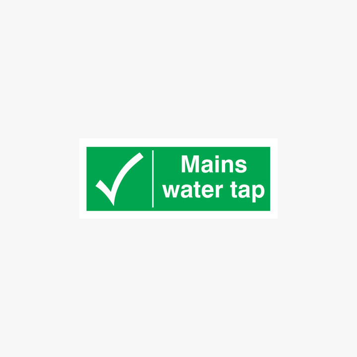 Mains Water Tap Plastic Signs 250 mm x 100 mm Safety Sign UK