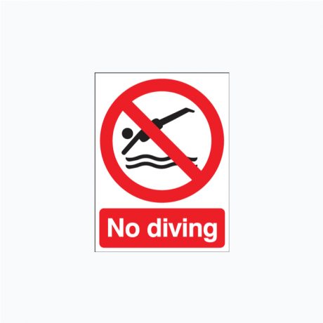 No Diving Plastic Signs 400 x 300 mm