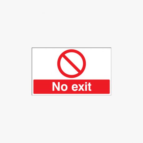 No Exit Signs Self Adhesive Plastic 100x50mm Signs
