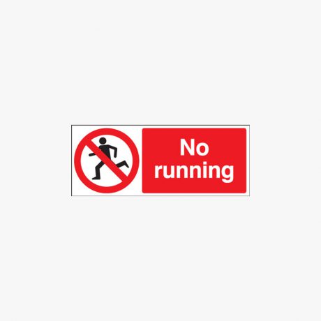 No Running Self Adhesive Signs 250 mm x 100 mm