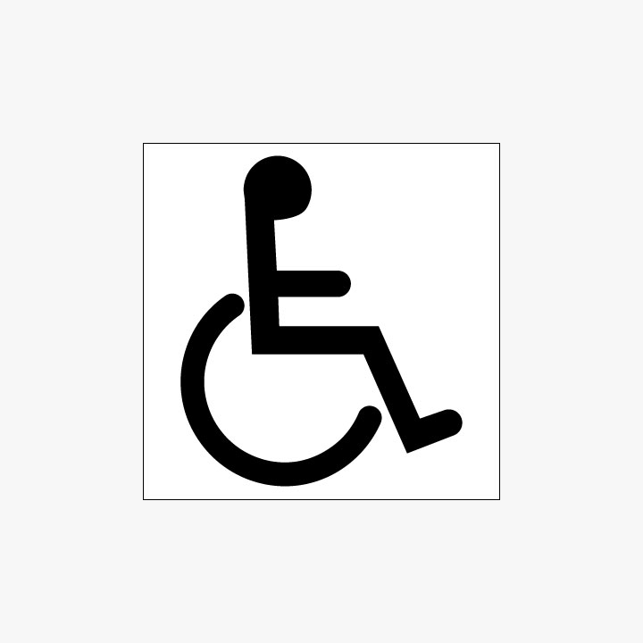Plastic 150x150mm Disabled Toilet Symbol Signs
