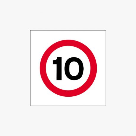 Plastic 450x450mm 10Mph Traffic Sign Signs