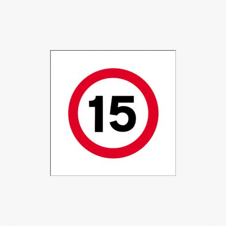 Plastic 450x450mm 15Mph Traffic Sign Signs