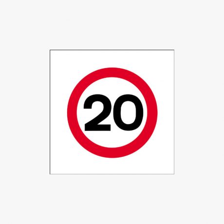 Plastic 450x450mm 20 Mph Traffic Sign Signs