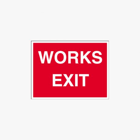 Plastic 450x600mm Works Exit Signs