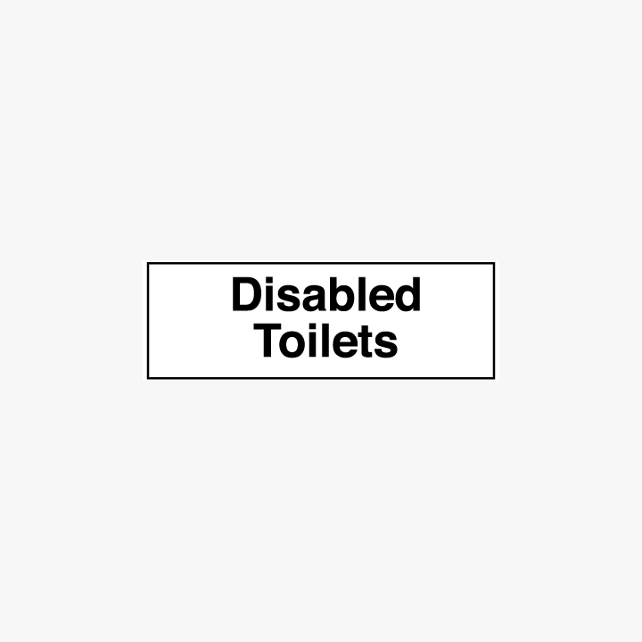 Plastic 50x200mm Disabled Toilets Signs