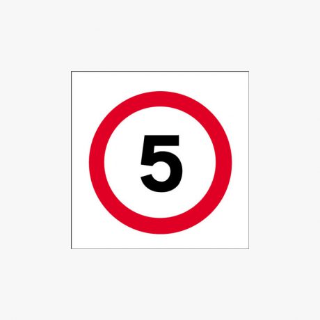 Plastic 600x600mm 5 Mph Traffic Sign Signs
