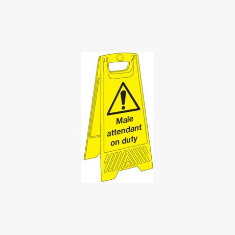 Plastic 680x300mm Male Attendant On Duty Signs