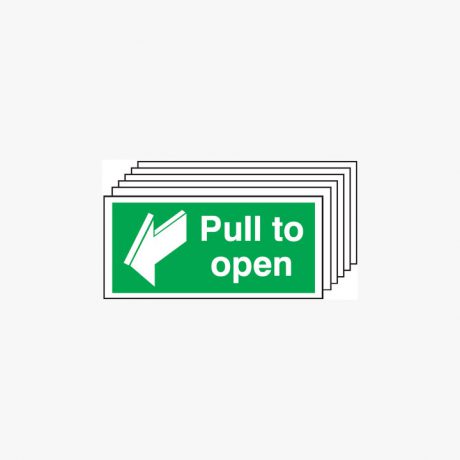 Pull To Open Multipack 6 Plastic 100x200mm Signs