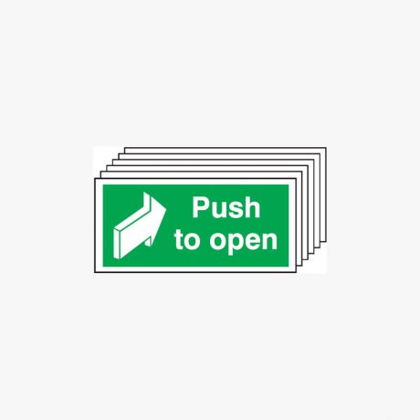 Push To Open Multipack 6 Plastic 100x200mm Signs