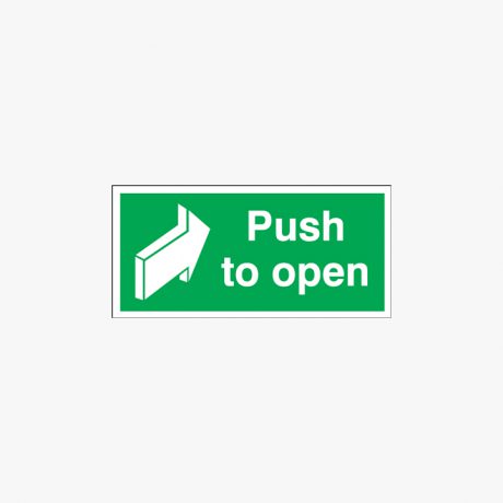 Push To Open Self Adhesive Plastic 100x200mm Signs
