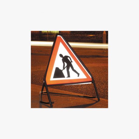 Road Sign 1095x895x950mm Road Narrows Right Signs