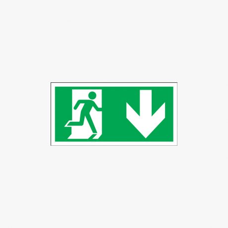 Running Man Arrow Down Symbol Self Adhesive 300x150mm Signs