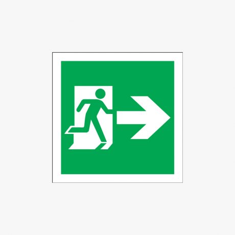 Running Man Arrow Right Down 150x150mm Signs